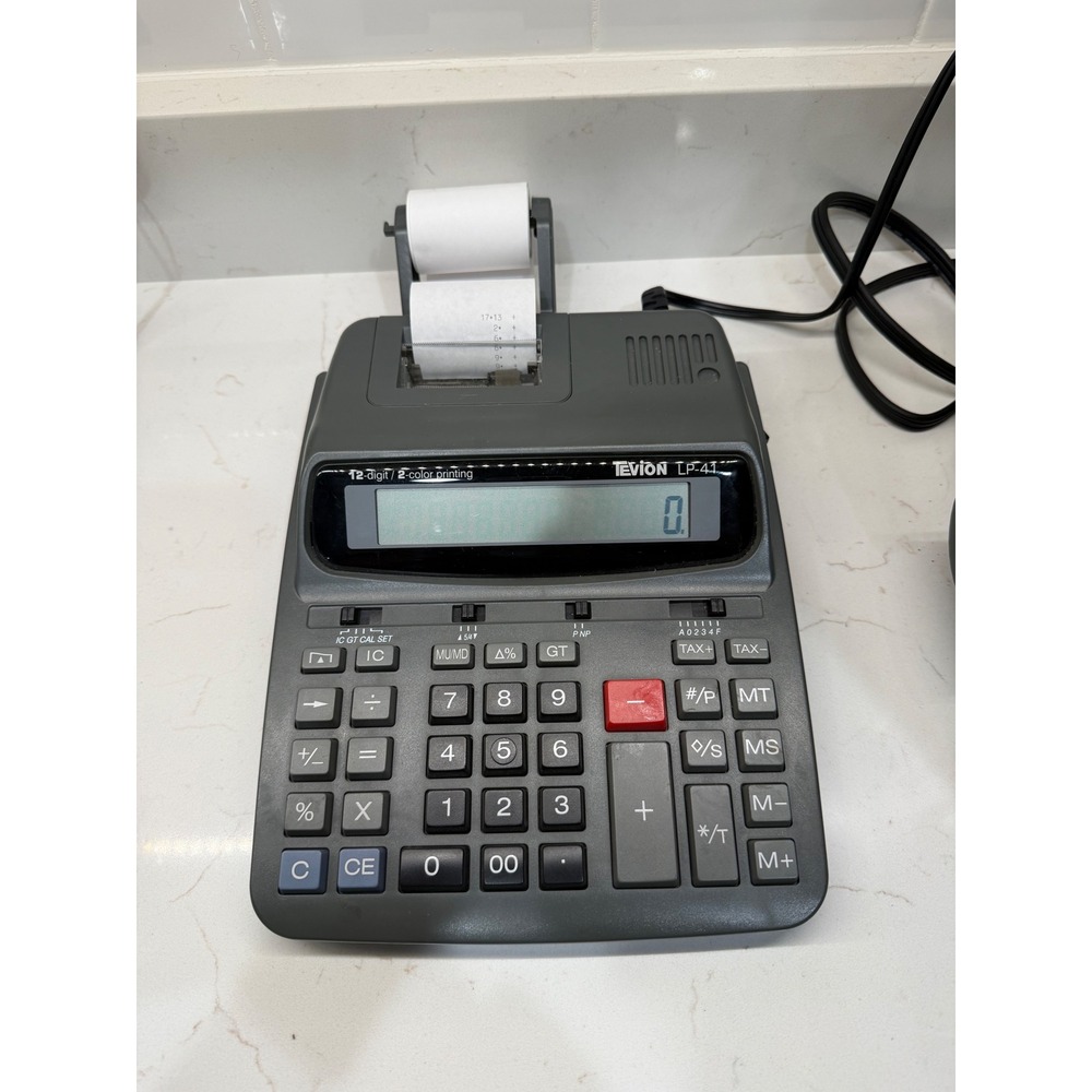 Vintage Tevion LP-41 12 Digit 2-Color Printing Calculator - Picture 3 of 7